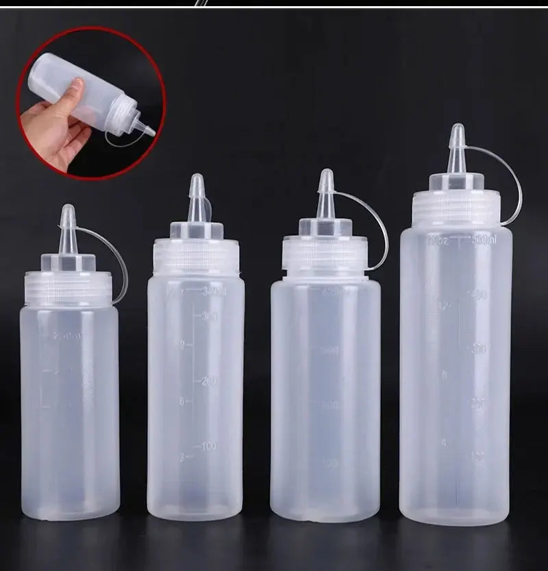 Large Squeeze  Condiment Squeeze Bottles Hot Sauces Olive Oil Bottles Ketchup Mustard Dispensers Kitchen Accessories Gadgets