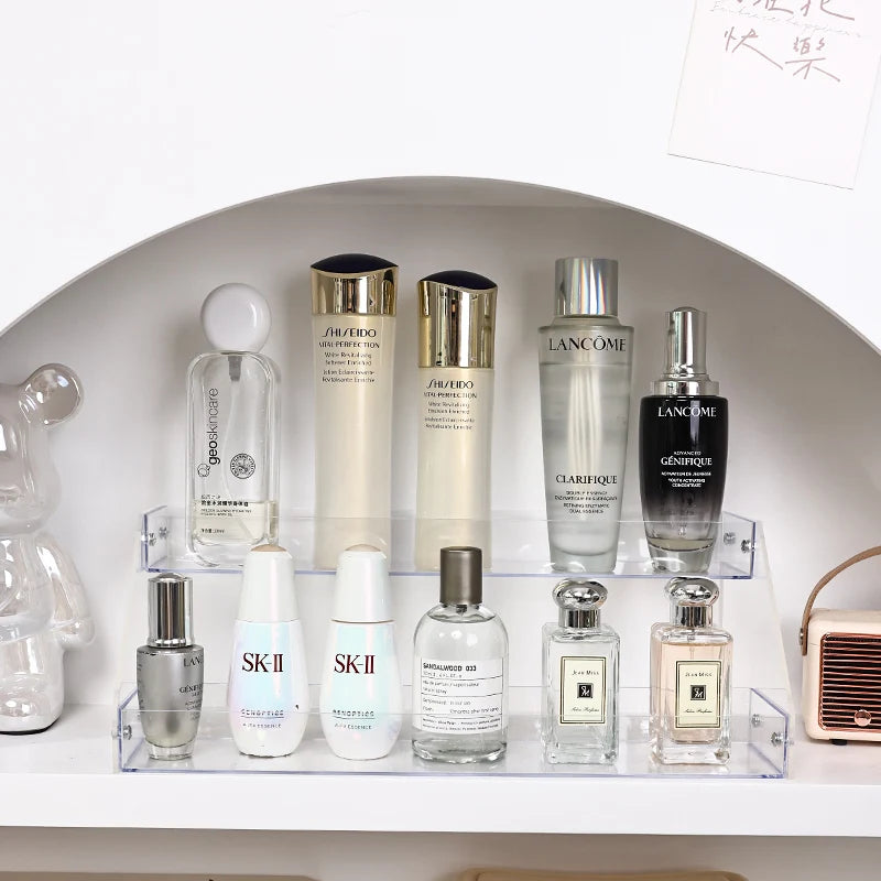 1pc stepped acrylic high skin care product storage rack desktop cosmetics storage rack storage box perfume organizer