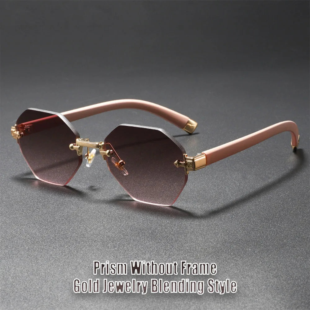 2025New Man Woman Rimless sunnies Gradient UV400 Fashion Trend Fashion Show Sun Glasses