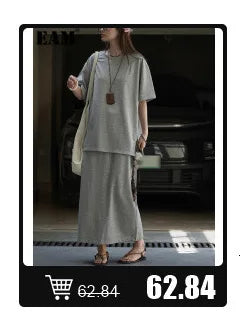 [EAM] Loose Fit Asymmetrical Big Size Sweatshirt New High Collar Long Sleeve Women Big Size Fashion Spring Autumn 2026 19A-a124