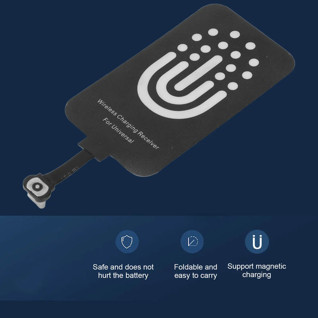 Type-C Wireless Charger Universal Ultra-Thin Wireless Charging Receiver Pad Includes Magnetic Charging Cable
