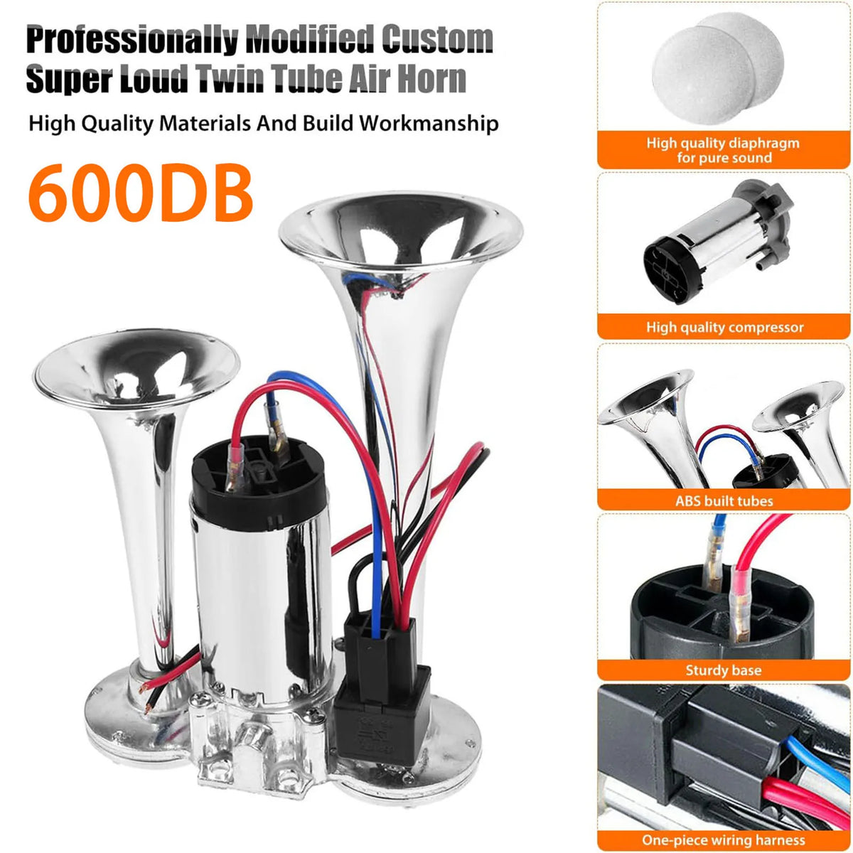 12V Dual Trumpet Super Loud Air Horn