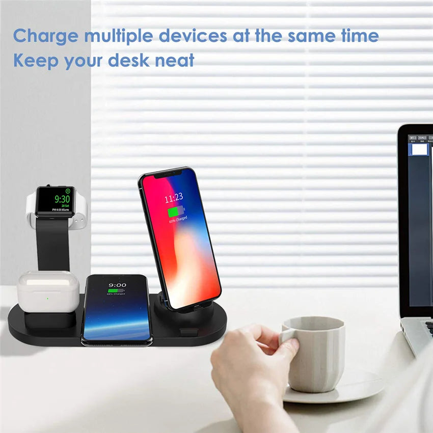 7 in 1 Wireless Charger Stand Pad For iPhone 17 16 15 14 13 12 Apple Watch Airpods Pro iWatch 8 7 6  Fast Charging Dock Station
