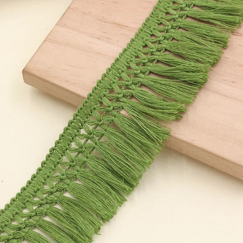 5Yard/Lot Color Cotton Fringed Lace Trim Tassel Wide 4CM Handmade DIY Garment Dress Scarves Curtain Tablecloth Sofa Accessories