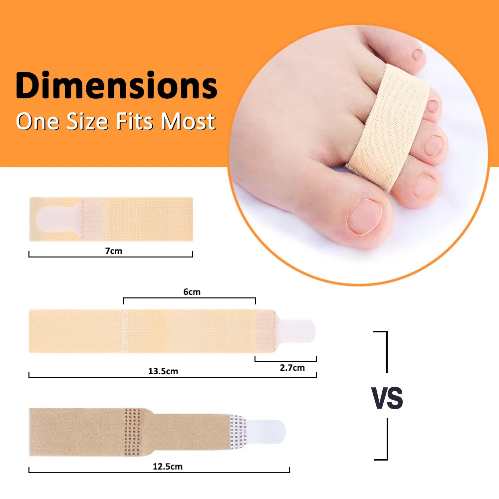 2Pcs Hammer Toe Straightener Toe Splints Bandages for Broken Bent Overlapping and Hammer Toes Protector