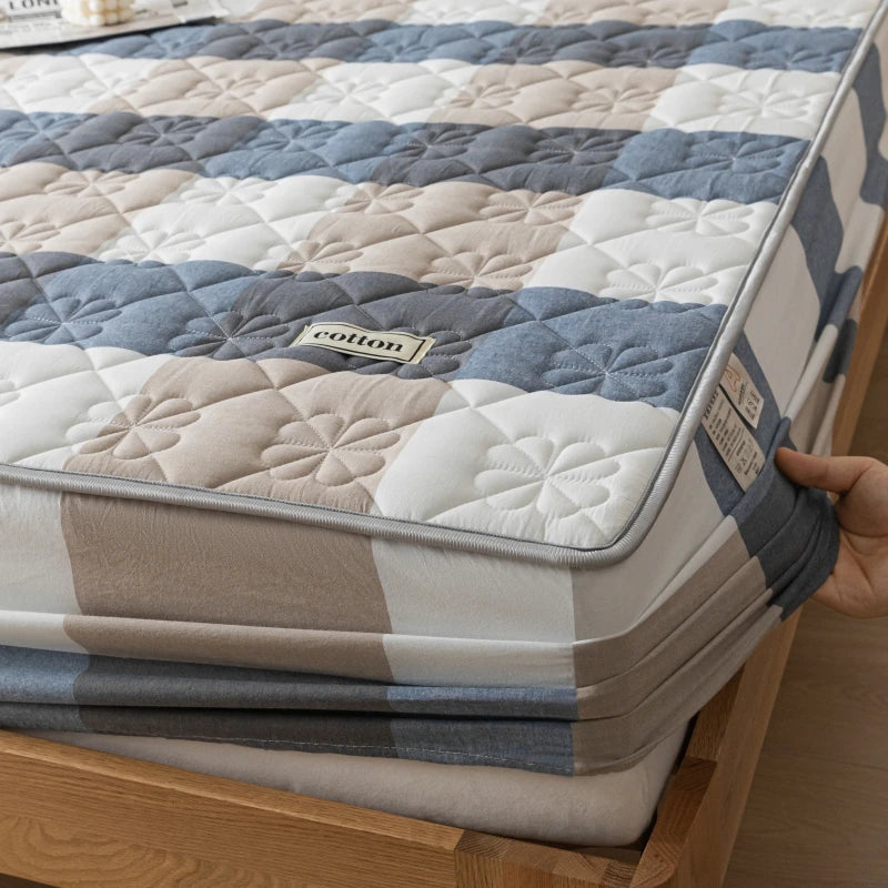 A-Class Pre-Washed Cotton Mattress Protector Cover - Ultra Soft, Antibacterial, Hypoallergenic for a Serene Sleep Experience