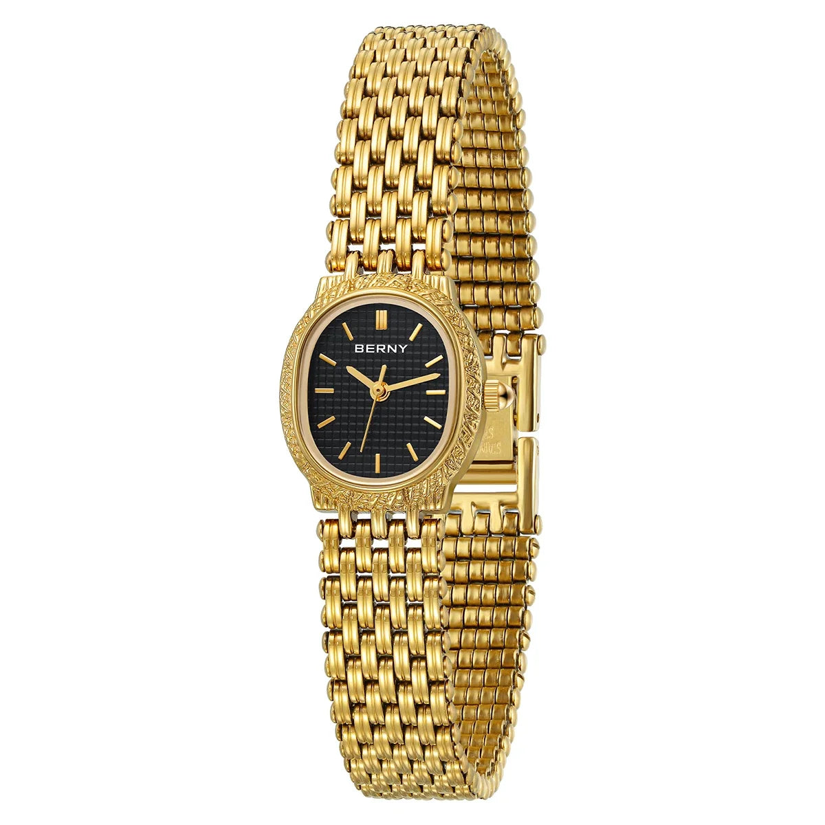 BERNY Golden Women Wristwatch Small Dial Ladies Gold Watch
