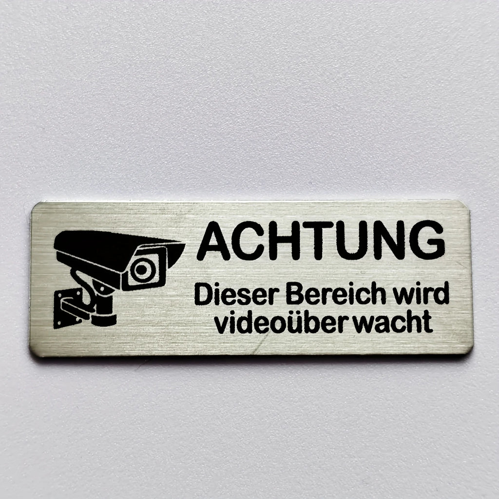1/4pcs Stainless Steel Camera Warning Sign - Self-AdhesiveEasy to Install Ideal for Home, Office, or Outdoor Use