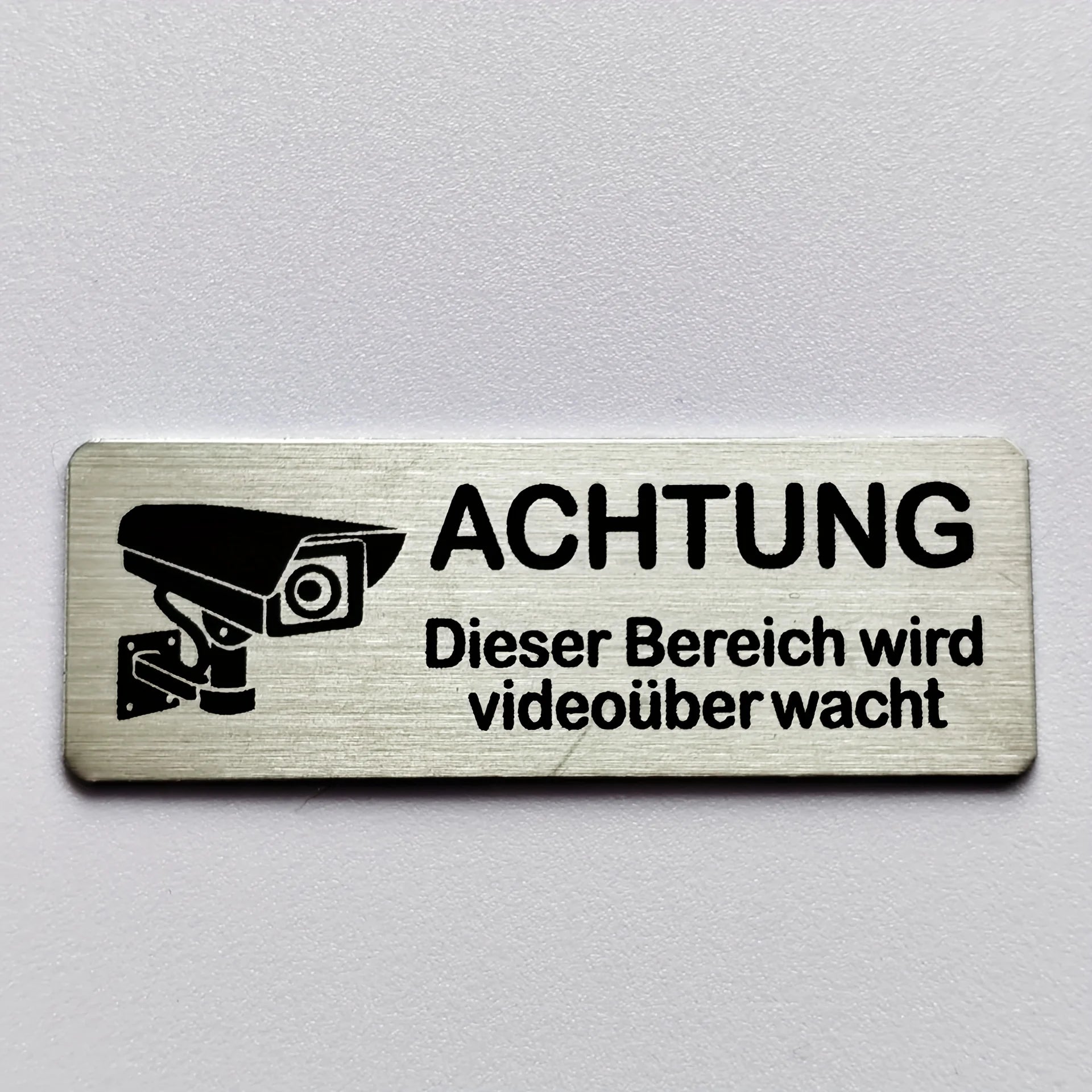 1/4pcs Stainless Steel Camera Warning Sign - Self-AdhesiveEasy to Install Ideal for Home, Office, or Outdoor Use