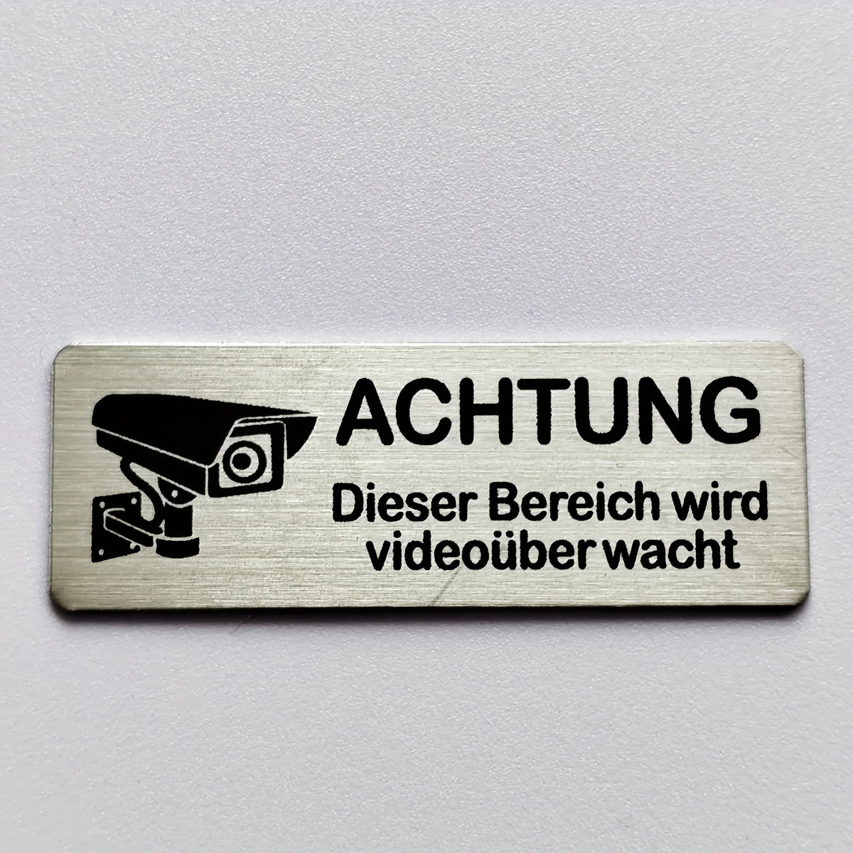 1/4pcs Stainless Steel Camera Warning Sign - Self-AdhesiveEasy to Install Ideal for Home, Office, or Outdoor Use
