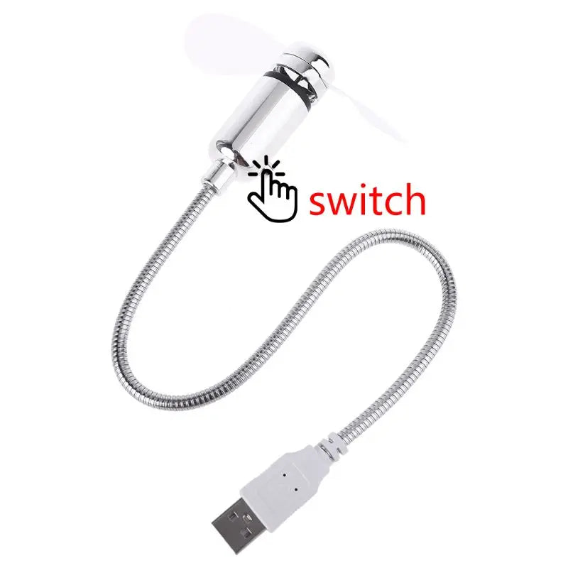 Mini Mobile USB Powered Cooling Fan Flexible Goose Neck Air Blower