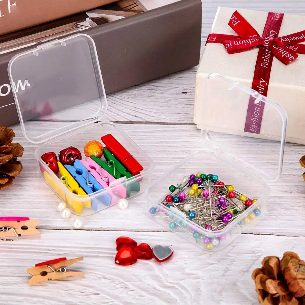 1pc Small Plastic Home Items Sundries Organizer Case Transparent Storage Box Jewelry Beads Container Fishing Tools Storage Box