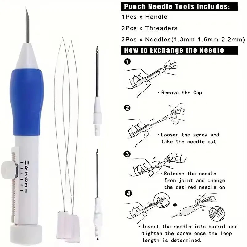 50 Colors Punch Needle Embroidery Kit for Beginners Adults - Complete Sewing Kit with hreads for Crafting And DIY Projects