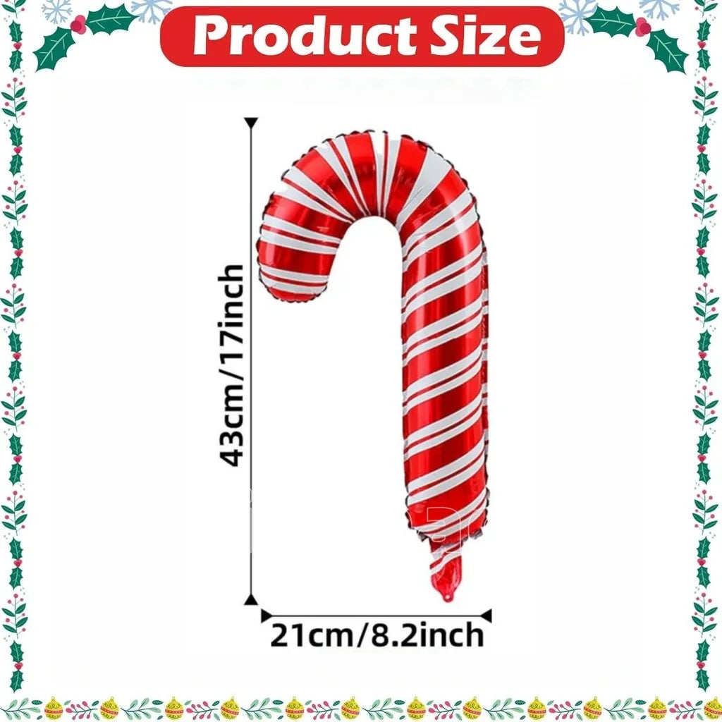 10-30pcs mini Christmas Candy Cane Foil Balloons Santa Claus Crutch Balloon Christmas New Year Party Decoration Xmas Home Decor