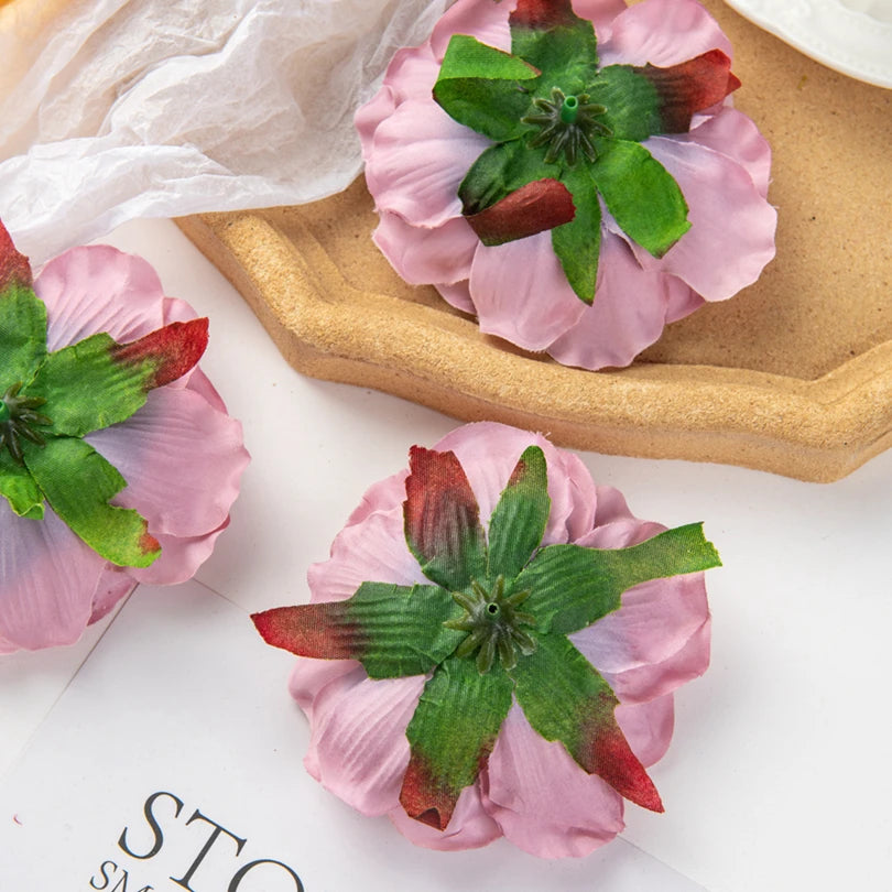5/10Pcs Silk Dahlias Artificial Flower Home Decor Wedding Diy Rose Arch Christmas Garland Material Fake Peony Bridal Accessories