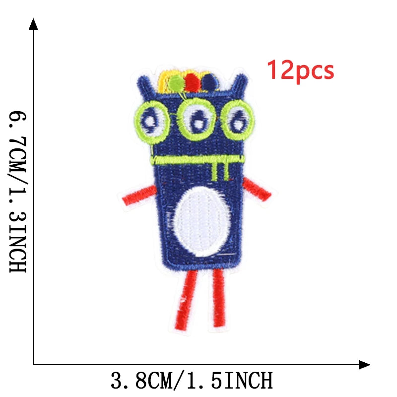 12pcs Lot Patches For Clothing Kids Boys Space Bulk Star UFO With Iron On Embroidered Diy Naszywka Thermal Parches Designer Sew