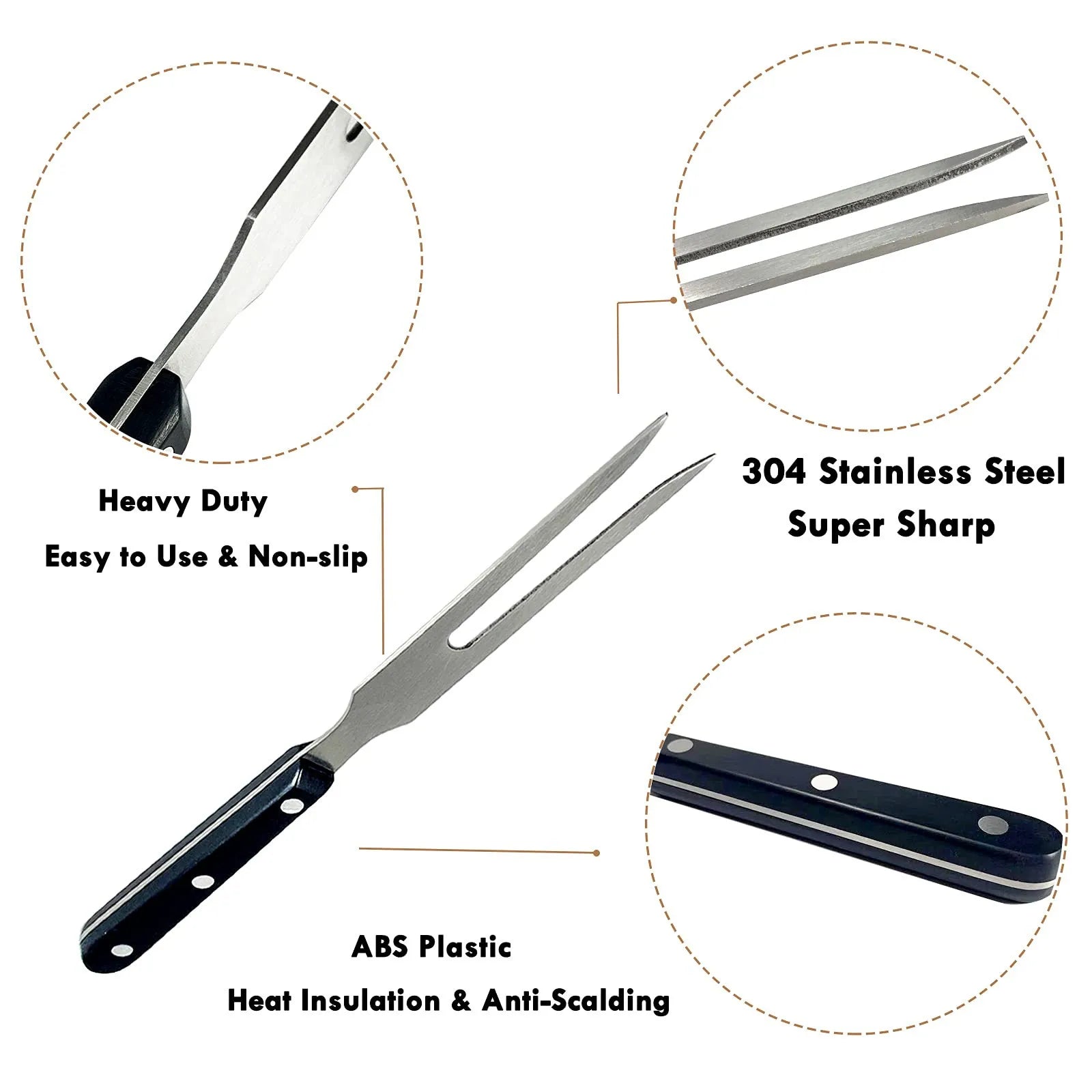 Dinning Table Runner Set Carving Fork Meat Forks 10 Inch Long Stainless Steel Forks For BBQ Barbecue Serving Cooking Grilling