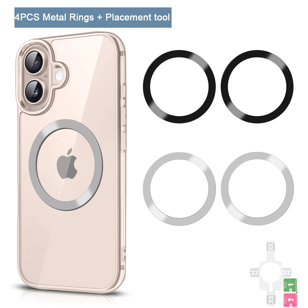 4pcs/3pcs/1pc/lot Metal Ring Plate For Magsafe Sheet Sticker iron Ring For iPhone 14 15 Magnetic Phone Holder Wireless Charger