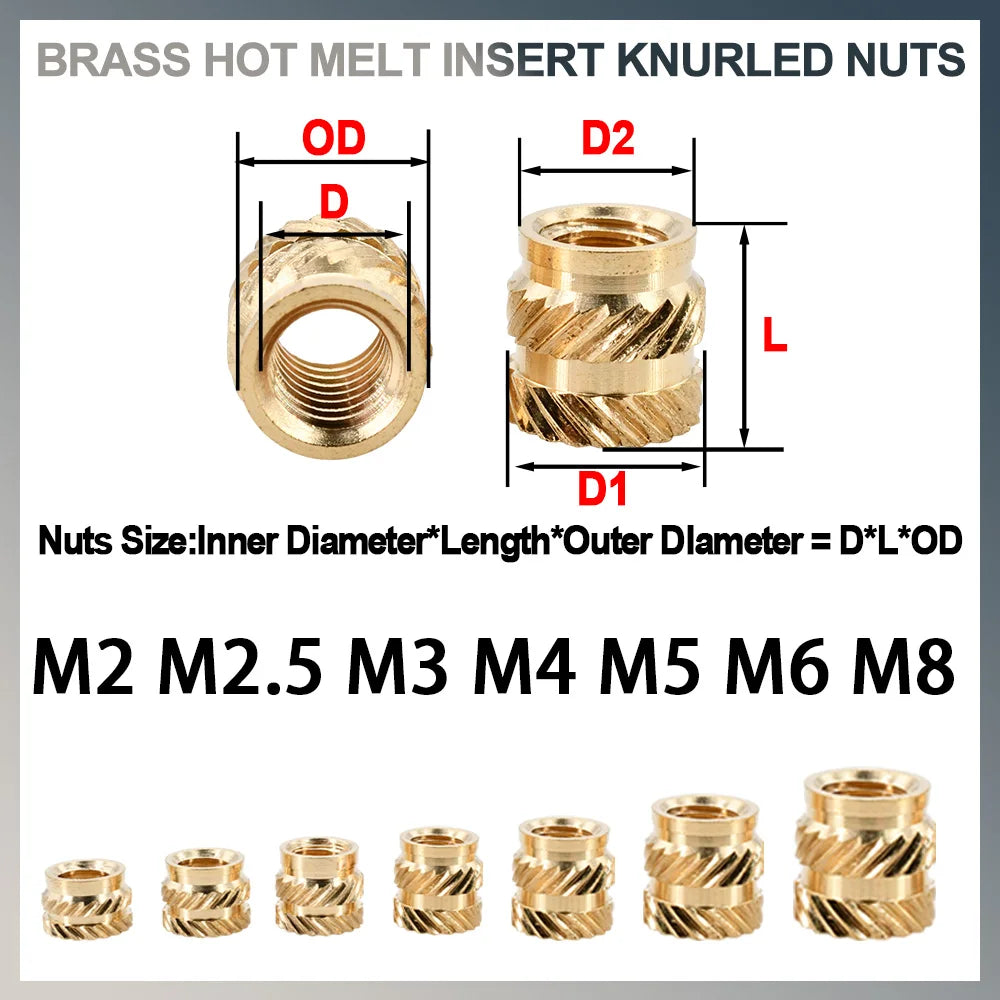 100-300Pcs M2 M2.5 M3 M4 M5 M6 M8 Heat