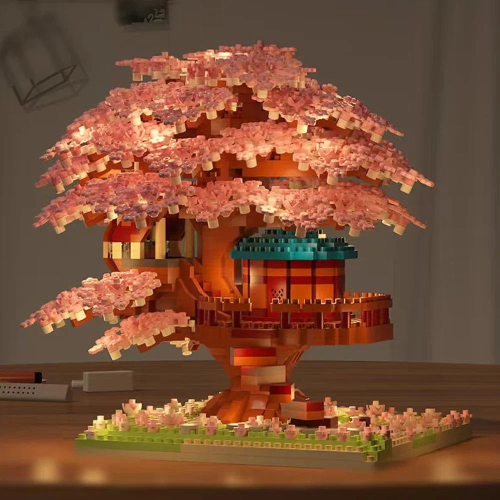 DIY Sakura Tree Building Blocks Set Diy Cherry Blossom Bricks with