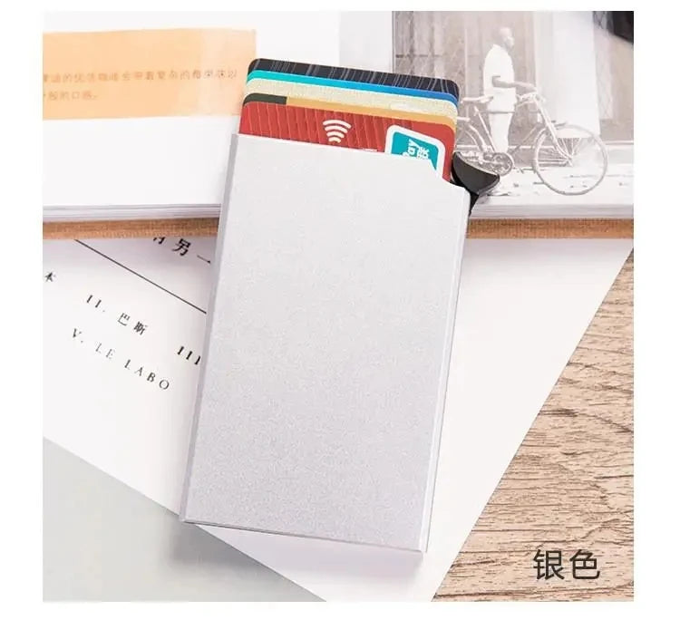Rfid Wallet aluminum Metal Credit Business Mini Card Wallet 2024 Dropshipping Man Women Smart Wallet Business Card Holder