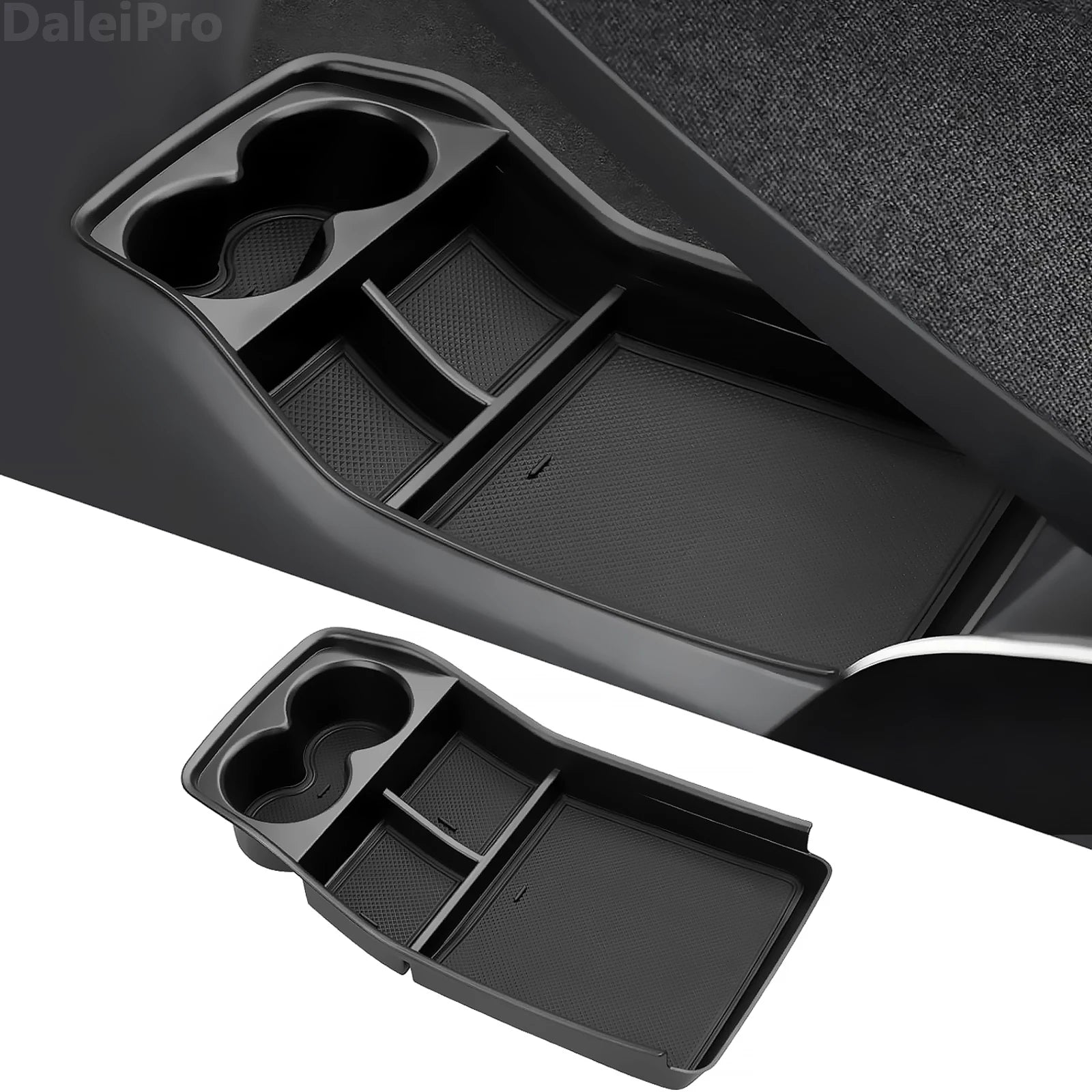 Car Armrest Storage Box Lower Center Console Organizer Cup Holder Storage Box Wireless Charger Panel Mat For KIA EV9 2024 2025