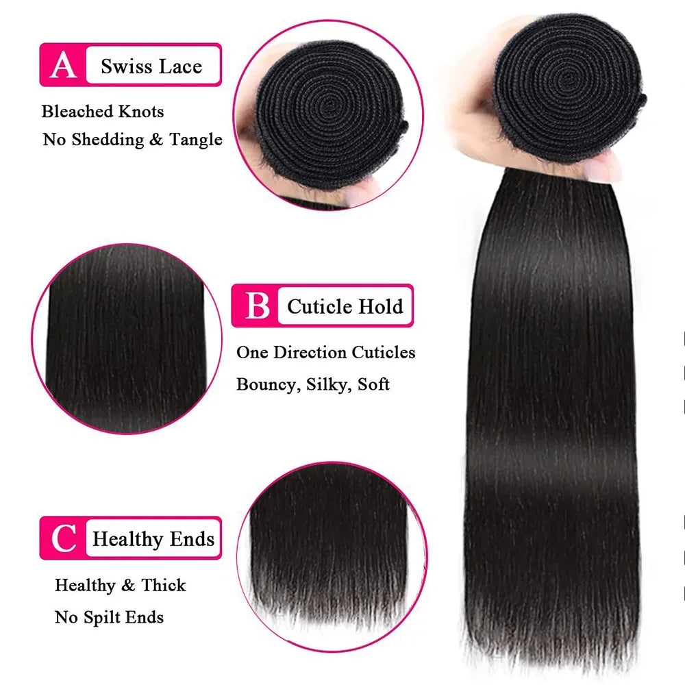 Bone Straight 20 30 40 Inches Long Women Hair