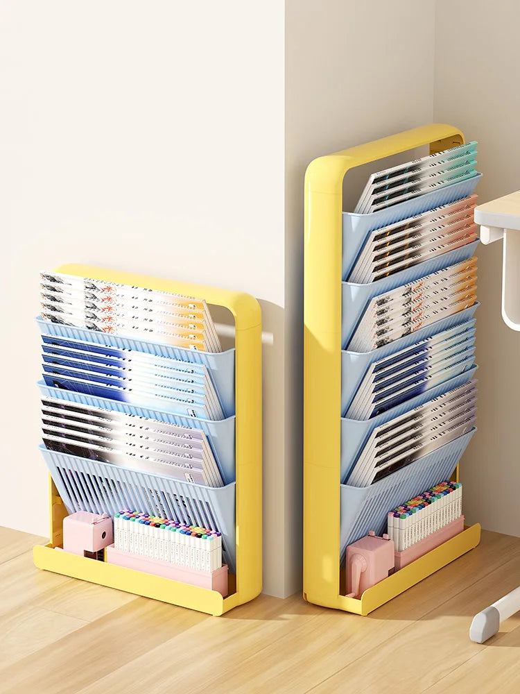 UFORU Dopamine Study Desk Organizer – Large Capacity Side-Mounted Bookshelf for Textbooks & Magazines