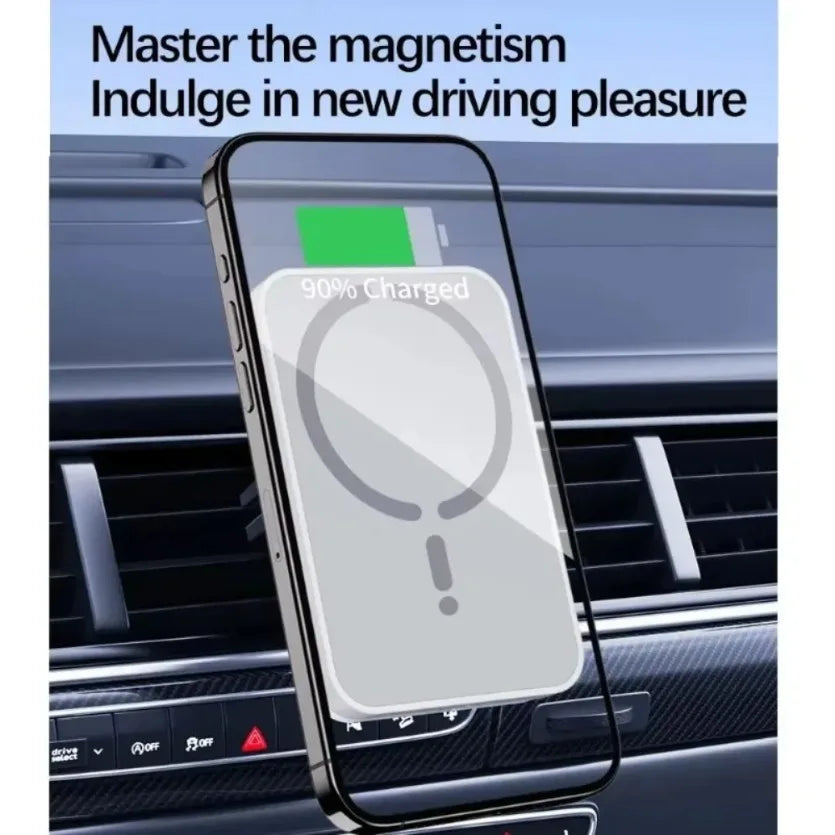 VIKEFON Car 15W Quick Wireless Charger Air Out Magnetic Phone Holder Stand For Magsafe iPhone 17-12 Pro Max Air Vent Charging