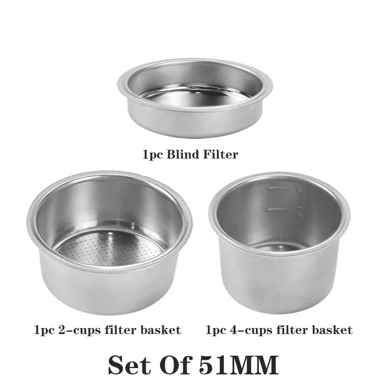 51MM Coffee Filter Basket Replacement Stainless Steel For Delonghi Bottomless Portafilter Espresso Good Accessories Barista Tool