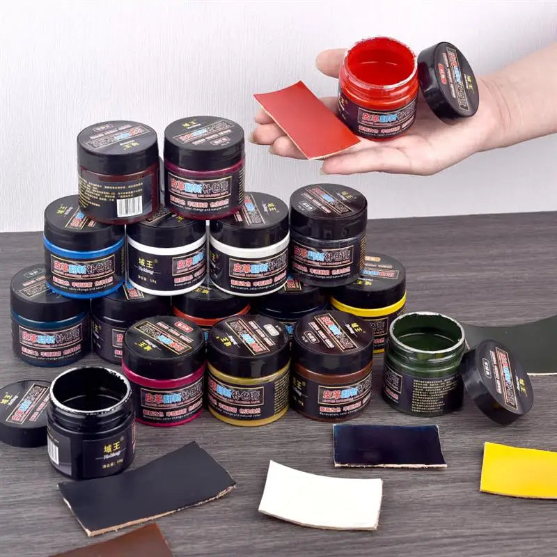 50g/Bottle Leather Coloring Pigment Dye Liquid Leather Repair Refurbish For Car Seat Bag Shoes Sneakers Leather Skin Care Crafts