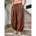 Men's Cotton Linen-like Wide Leg Pants Casual Loose Fit