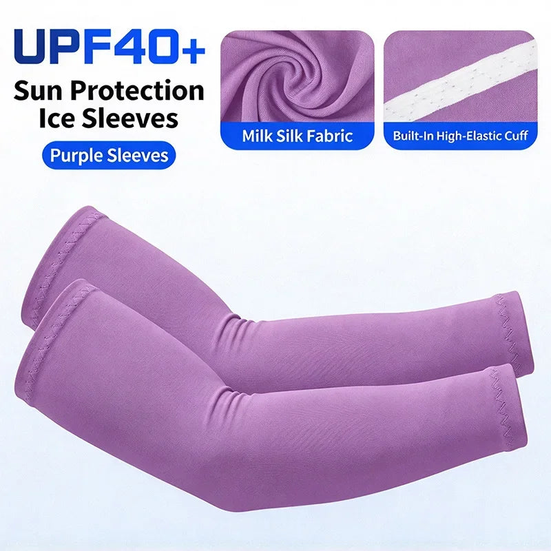 Ice Silk Refined Arm Sleeves Thin Straight Tube Cycling