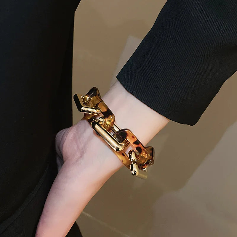Europe and America Leopard Print Necklace Drop Earrings Bracelet