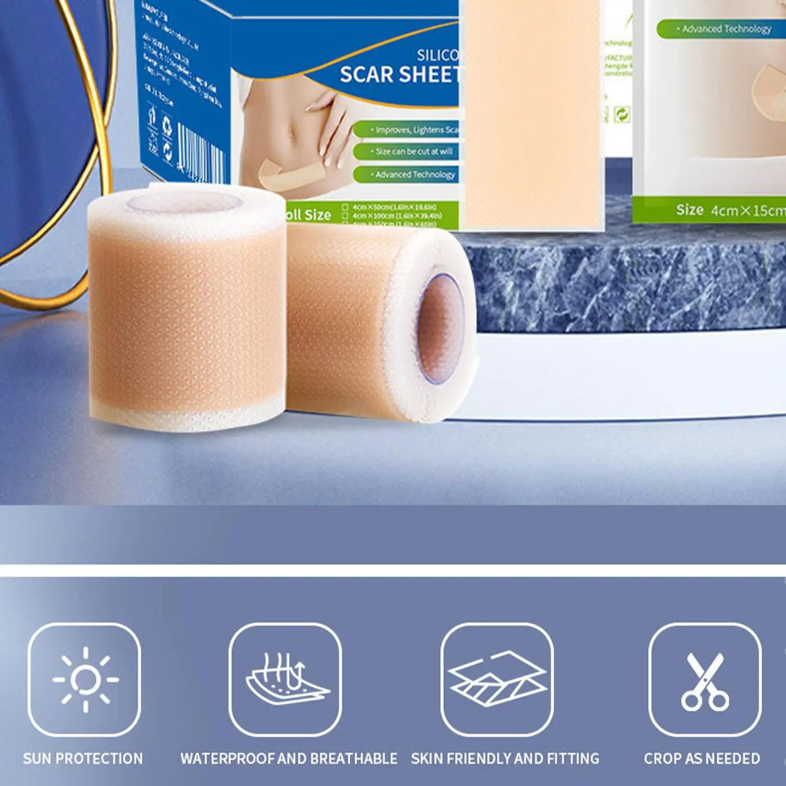 1 Roll Invisible Silicone Scar Sheets Self-Adhesive Scar Cover Tape Reusable and Effective Skin Care Strips