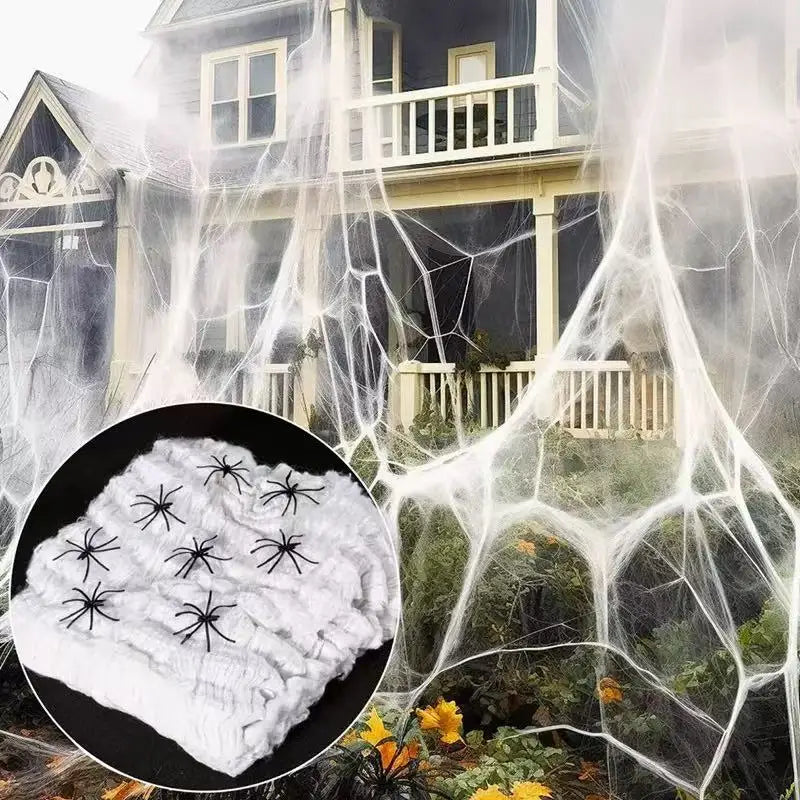 Stretchy Artificial Spider Web with Spider