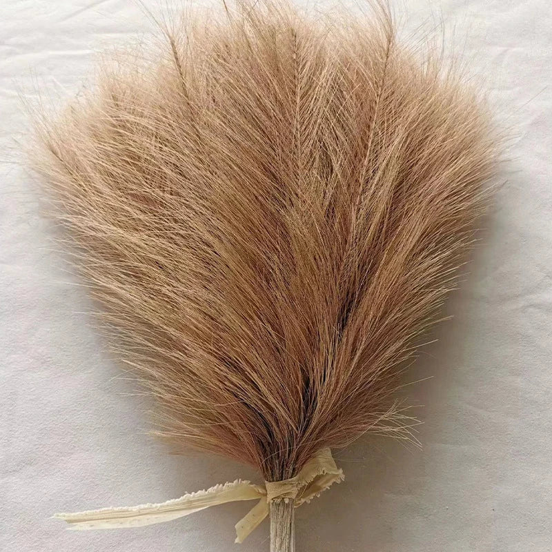 10pcs Artificial Pampas Grass Simulation Feather Wedding Props Reed Home Decor Supplies Table Colorful Pampas Grass 시뮬레이션 풀