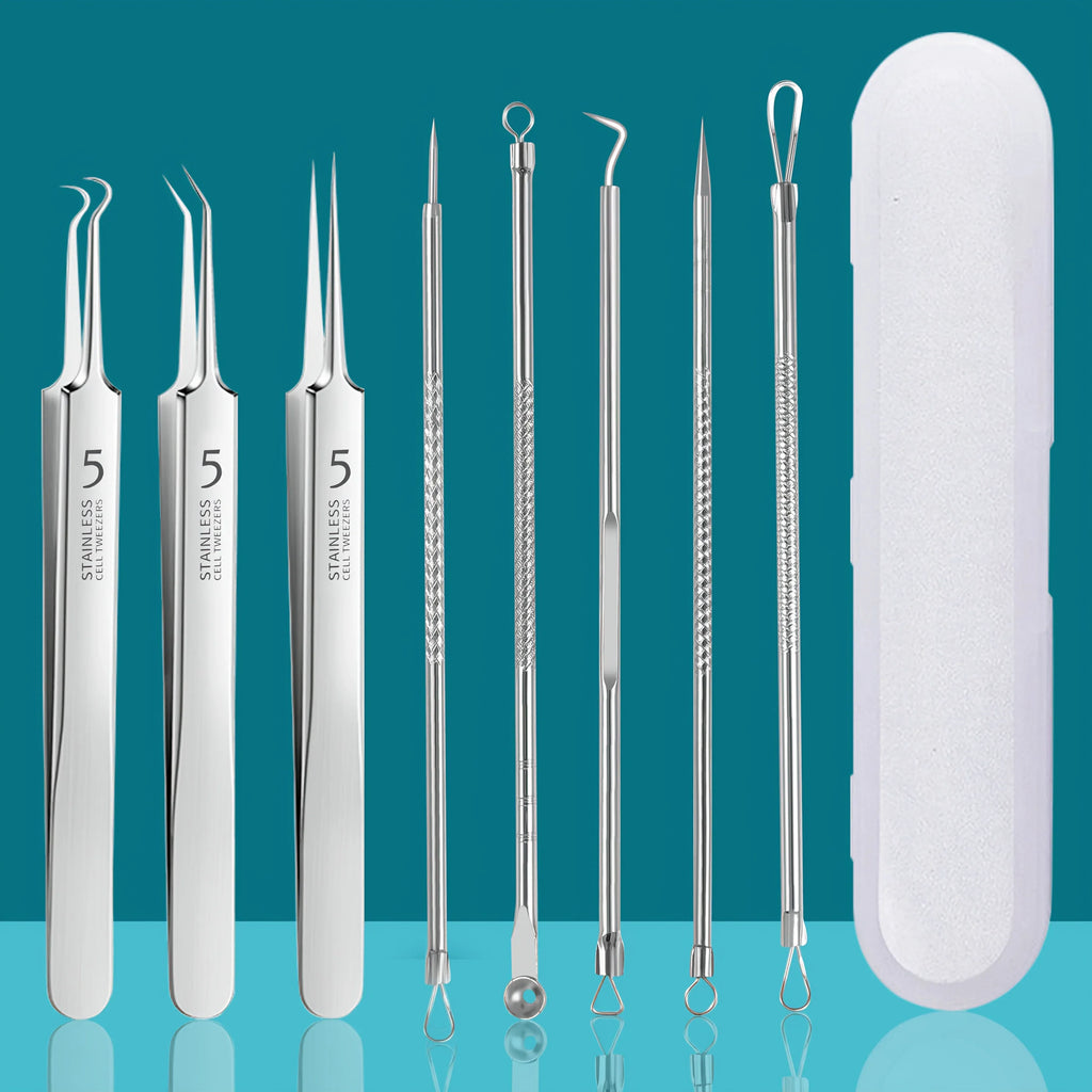 Stainless Steel 4/7/8pcs Acne Removal Tool Set - Blackhead