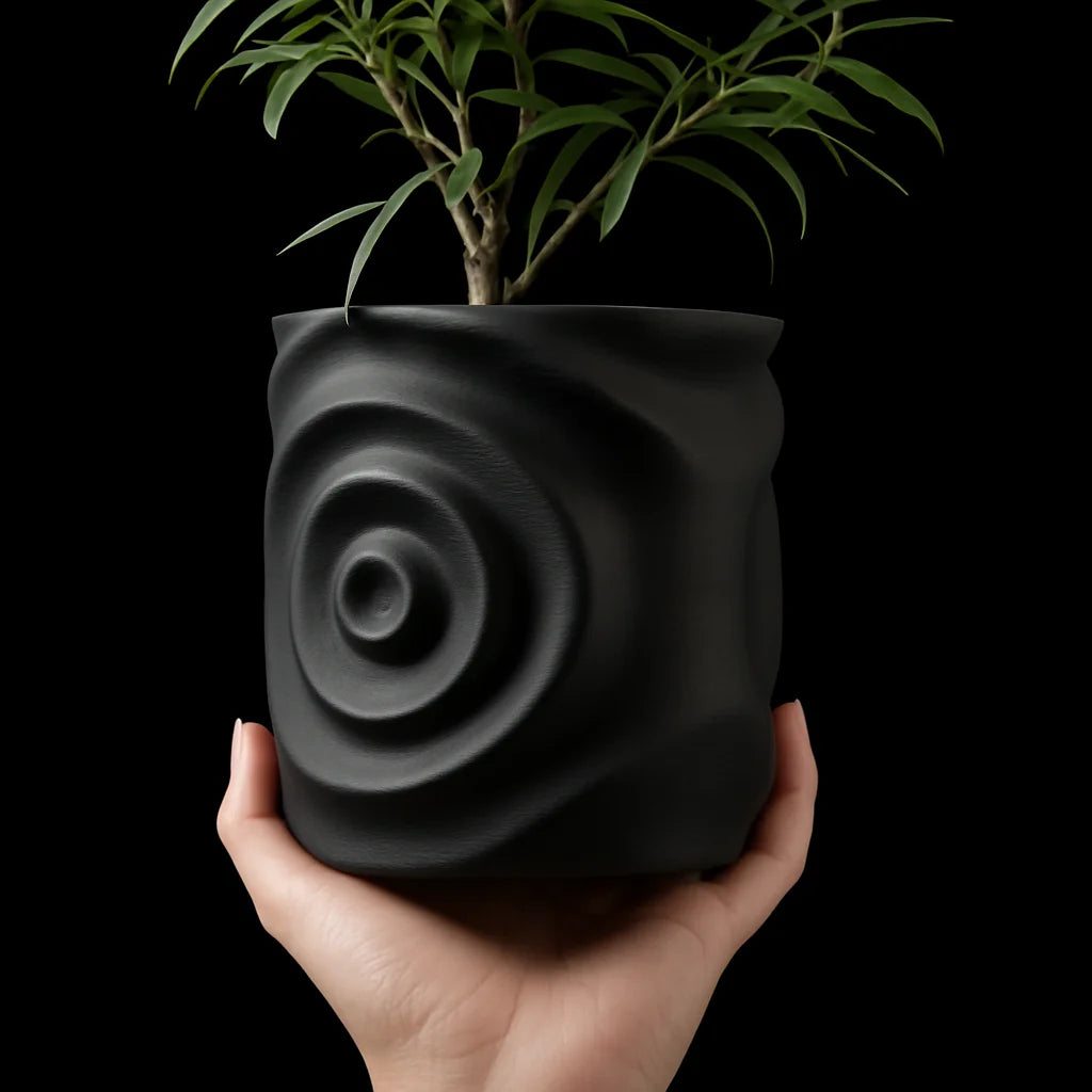 3D Printed Flower Pot Square Line Texture Rhombus Detail Modern Home Decor Biodegradable macetas