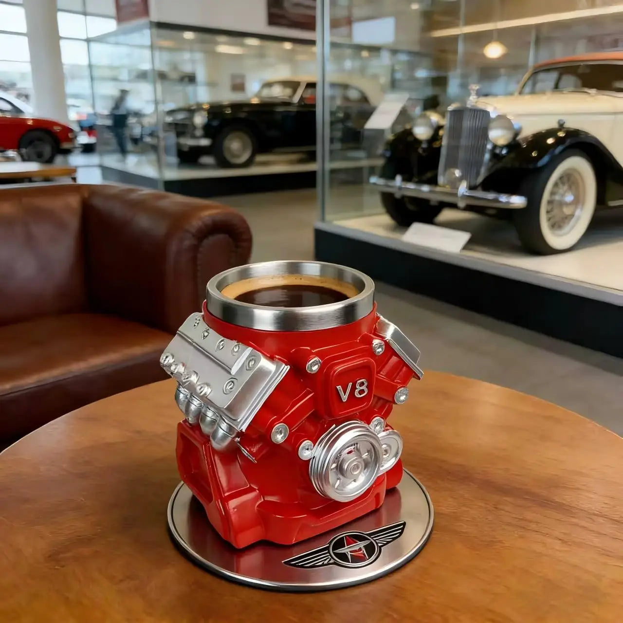 V8 Engine Coffee Cup | Unique Gift for Car Guys, Dads & Mechanics
