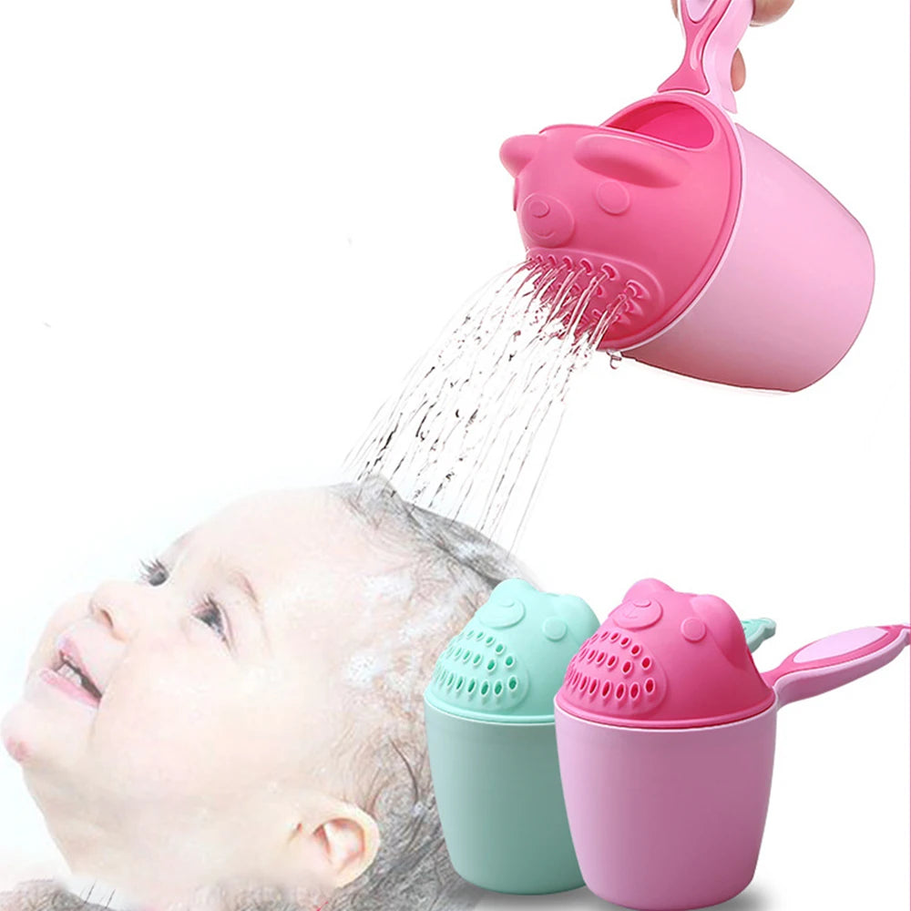 Cute Cartoon Baby Bath Caps Toddle Shampoo Cup Children Bathing