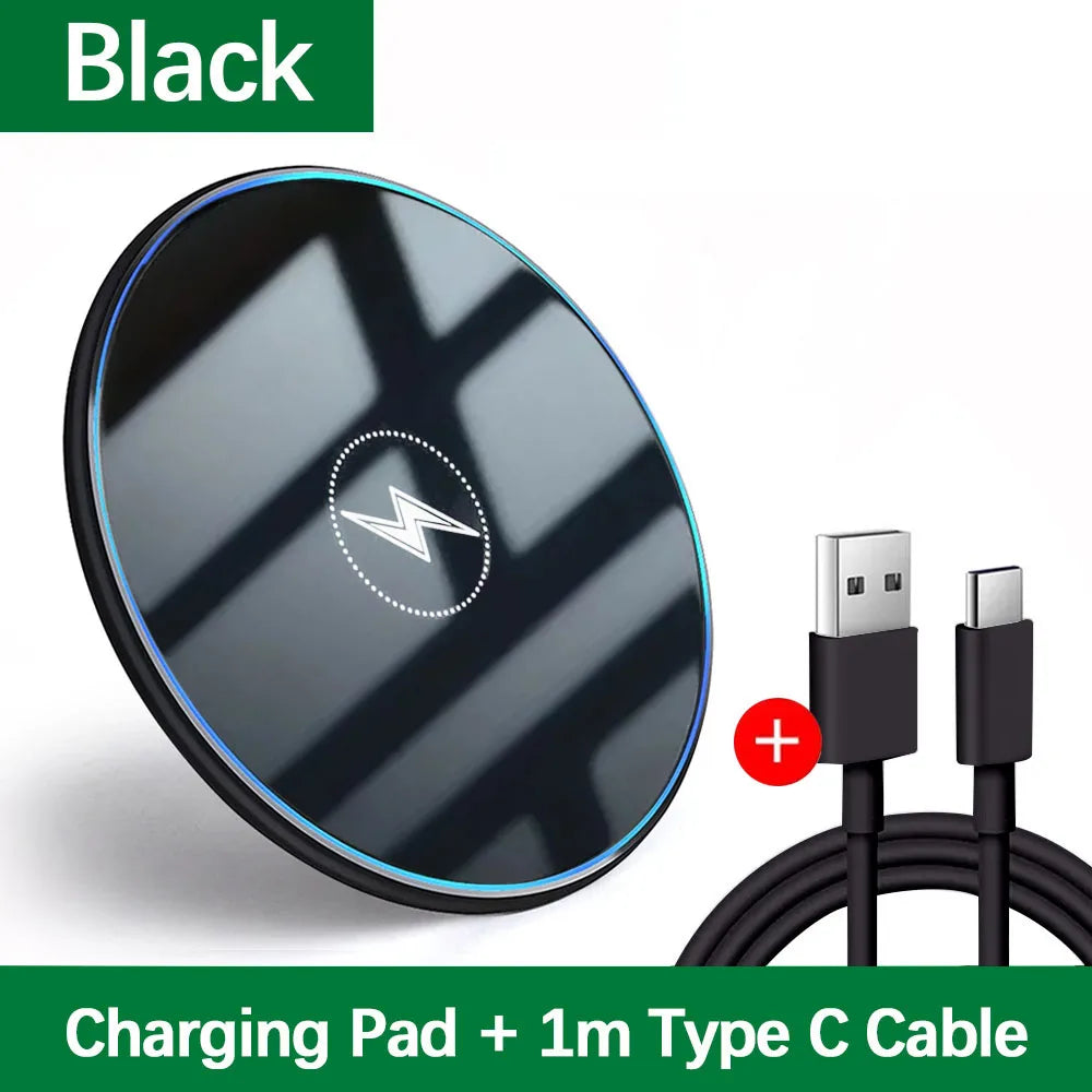 Wireless Charger Stand Pad, Fast Induction Charging Dock Station, iPhone 17, 16, 15, 14 Pro Phones