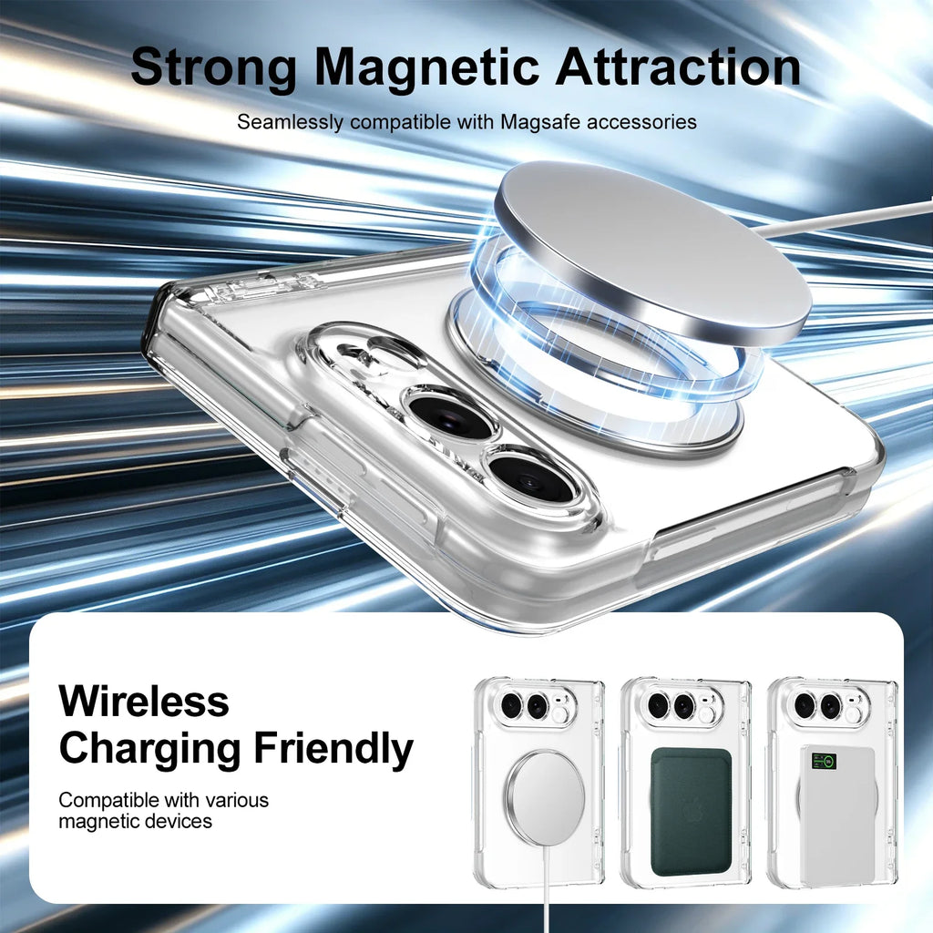 Transparent Luxury Magnetic Ring Holder Case for Iphone DUO