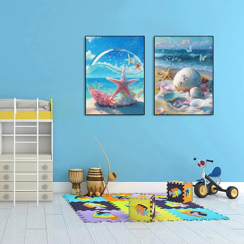 Starfish 5D Diamond Painting Fantasy Shell Seaside Scenery Full Diamond Embroidery Mosaic Cross Stitch Kits Bedroom Home Decor