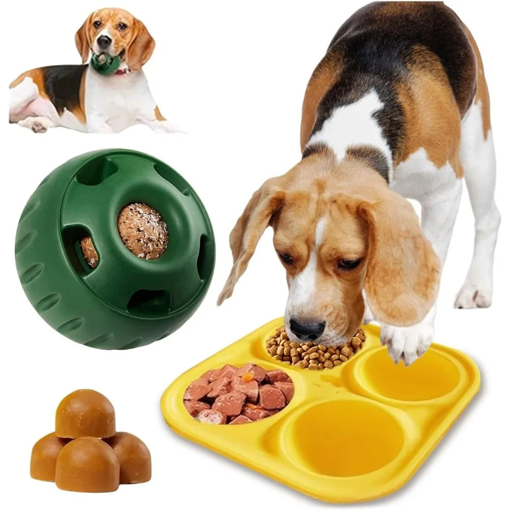Pupsicle & Treat Tray Long-Lasting Interactive Dog Ball Toy Silicone Dog Treat Mold Keep Your Pup Busy BPA Free Easy Clean Toys
