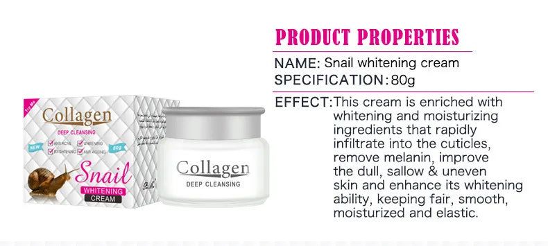 Snail Collagen Face Cream Moisturizing Face skincare Creams Anti Wrinkle Firming Brightening Hydrating Facial Cream Skin Care