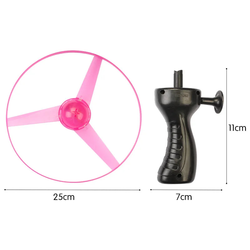 Luminous Flying Disc Propeller Toys LED Lighting Pull String