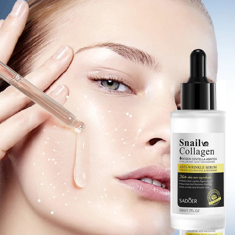 Snail Face Serum Anti-aging Wrinkle Removal Collagen Essence Facial Whitening Moisturizing Serum Firming Lifting Skin Care 50ML