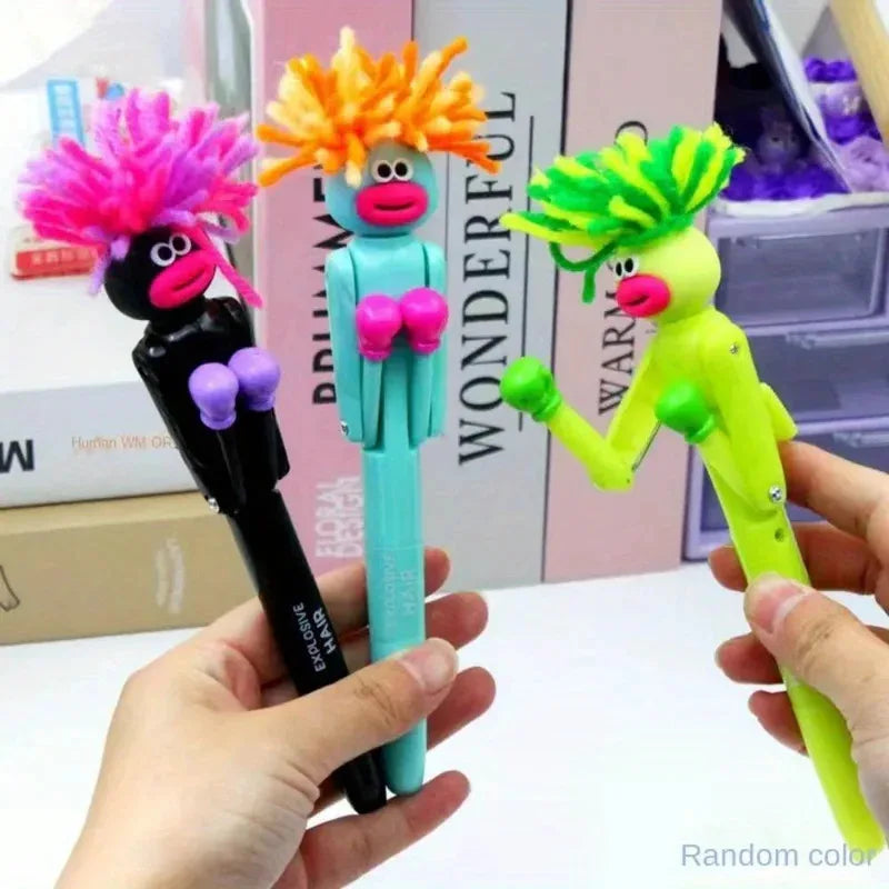 Furry Mechanical Boxing Stress Relief Pen Cartoon Funny Big Mouth