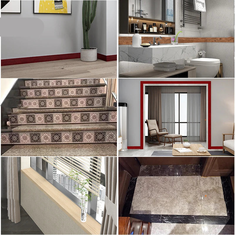 10M Realistic Wood Grain Repair Duct Tape Furniture Renovation Adhensive Skirting Waist Line Floor Stickers Home Decor